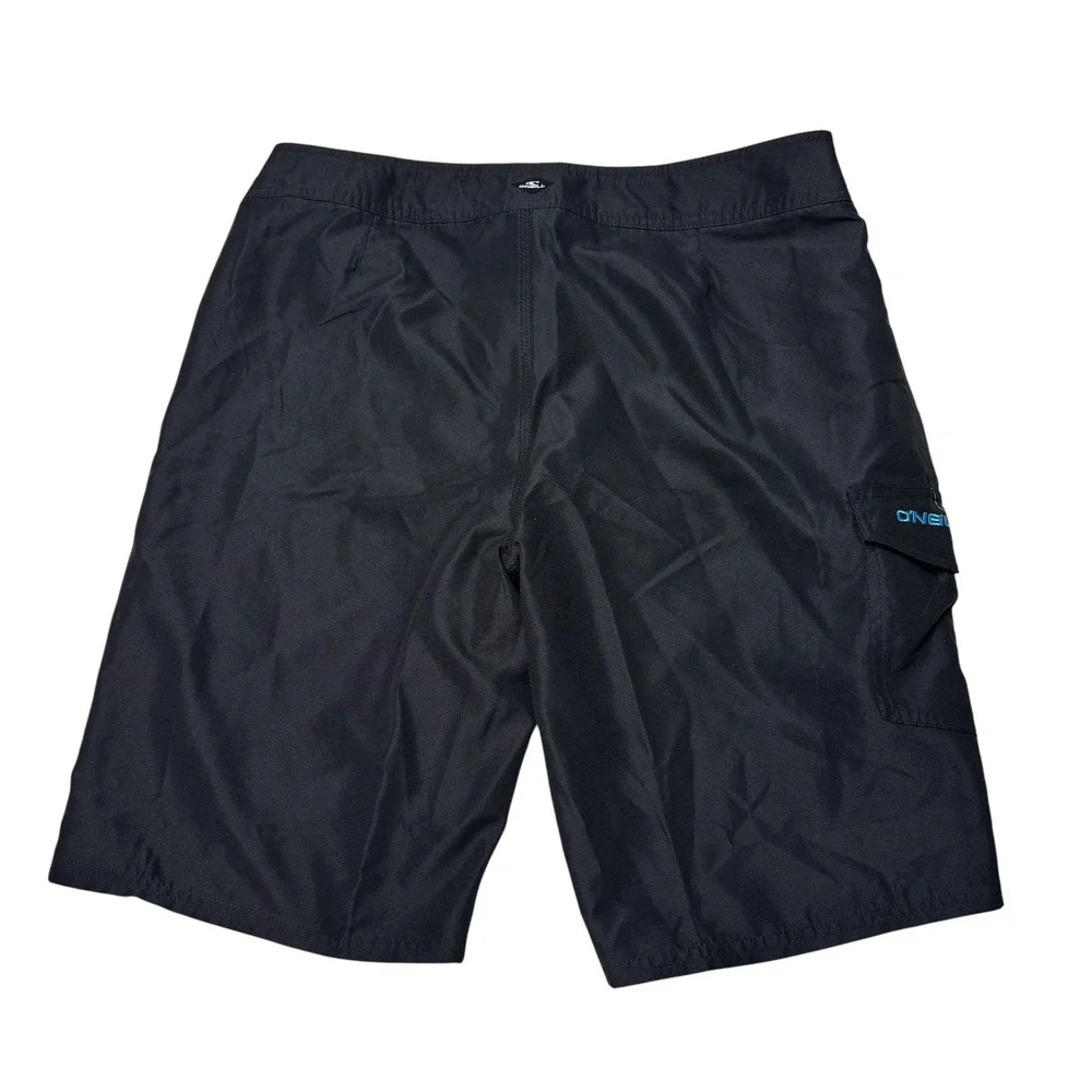 NWT ONeill Mens Santa Cruz Solid 2.0 Board Shorts Black Blue Size 33X11